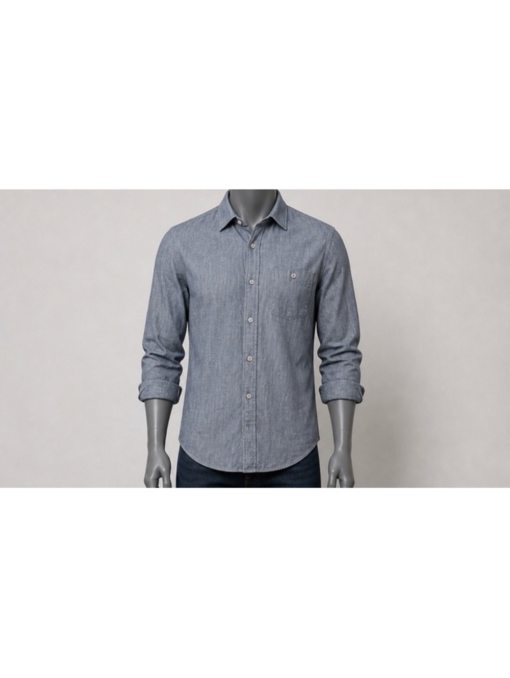 Banana Republic Men’s Large Chambray Button Down Shirt Blue Gray 100% Cotton